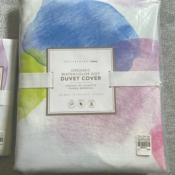 NIB Pottery Barn Teen Watercolor Dot Full/Queen duvet cover and 2 shams - Picture 2 of 4